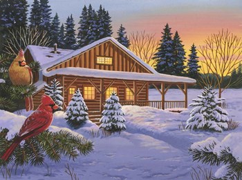 Cozy Cabin by William Vanderdasson art print