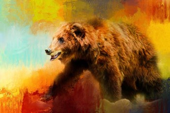 Colorful Expressions Grizzly Bear by Jai Johnson art print