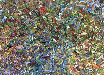 Flowers in a Blue Vase by James W. Johnson art print