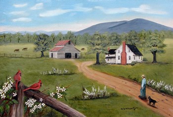 Baker&#39;s Mtn. and Cardinals by Arie Reinhardt Taylor art print