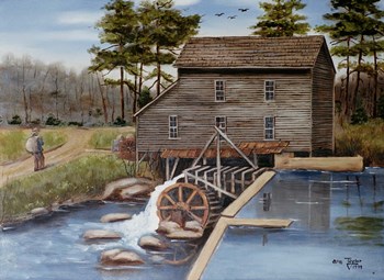 Howard&#39;s Creek Mill 1930s by Arie Reinhardt Taylor art print