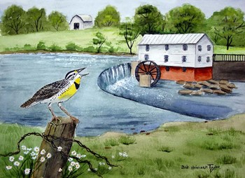 Meadowlark and Murray&#39;s Mill by Arie Reinhardt Taylor art print