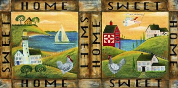 Home Sweet Home Country Folk Art by Cheryl Bartley art print