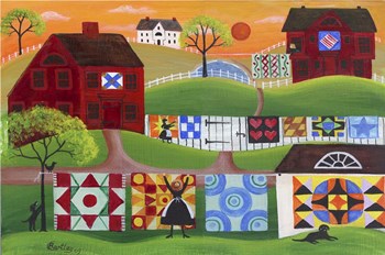 Sunrise Quilt Village by Cheryl Bartley art print