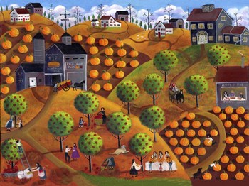 Pick Your Own Pumpkin And Apple Farm by Cheryl Bartley art print