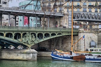 Pont de Bir Hakeim With Boat by Cora Niele art print
