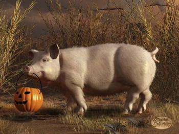 Halloween Pig by Daniel Eskridge art print