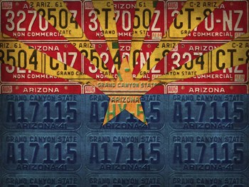 Arizona State Flag License Plates by Design Turnpike art print