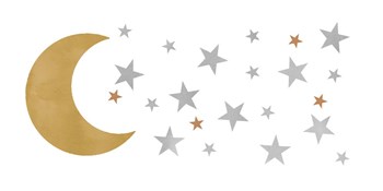 Moon &amp; Stars by Erin Clark art print