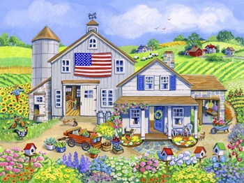 Patriotic Farm by Geraldine Aikman art print