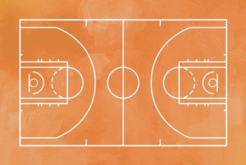 Basketball Court Orange Paint Background by Sports Mania art print