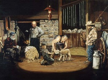 Shearing of a Pet by Les Ray art print