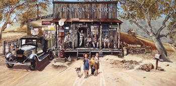 The Country Store Patrons by Les Ray art print