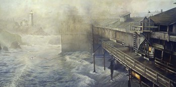 Winter at Cannery Row by Les Ray art print