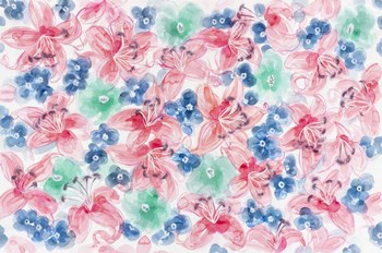 Festive Flower Patterns I by Li Bo art print