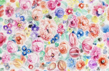 Festive Flower Patterns III by Li Bo art print