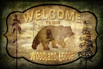 Welcome - Lodge Black Bear 1 by LightBoxJournal art print