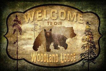 Welcome - Lodge Black Bear 2 by LightBoxJournal art print