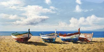 Boats on the Beach by Pierre Benson art print