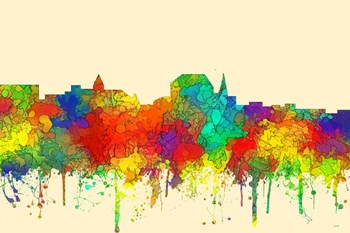 Augusta Maine Skyline-SG by Marlene Watson art print