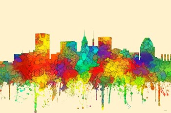 Baltimore Maryland Skyline.-SG by Marlene Watson art print
