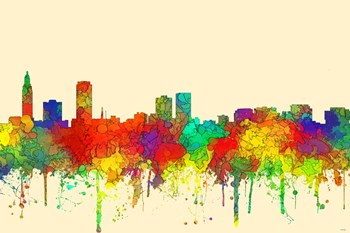 Baton Rouge Louisiana Skyline-SG by Marlene Watson art print