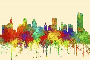 Buffalo New York Skyline-SG by Marlene Watson art print