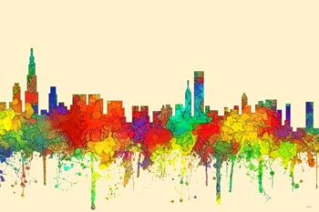 Chicago Illinois Skyline-SG by Marlene Watson art print