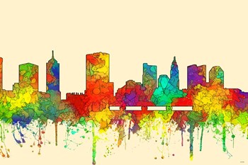 Columbus Ohio Skyline=SG by Marlene Watson art print