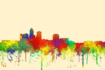 Des Moines Iowa Skyline-SG by Marlene Watson art print