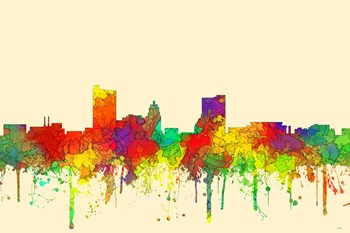 Fort Wayne Indiana Skyline-SG by Marlene Watson art print