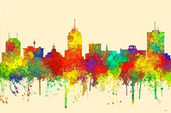 Fresno California Skyline-SG by Marlene Watson art print