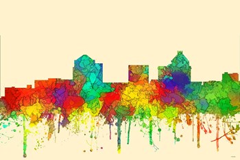 Greensboro North Carolina Skyline-SG by Marlene Watson art print