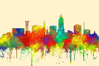 Lincoln Nebraska  Skyline-SG by Marlene Watson art print