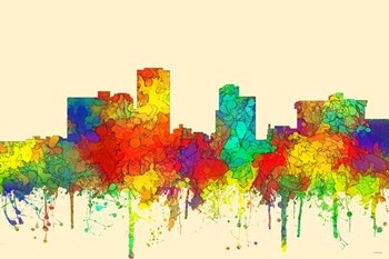 Little Rock Arkansas Skyline-SG by Marlene Watson art print