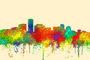 Long Beach California Skyline-SG by Marlene Watson art print