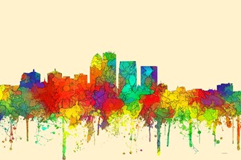 Louisville Kentucky Skyline-SG by Marlene Watson art print