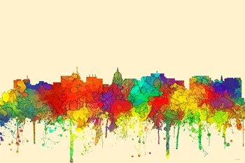 Madison Wisconsin Skyline-SG by Marlene Watson art print