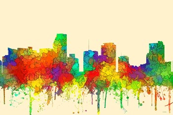 Miami Florida Skyline SG by Marlene Watson art print