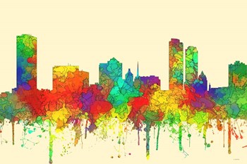 Milwaukee Wisconsin Skyline-SG by Marlene Watson art print