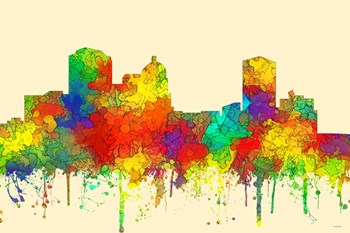 Montgomery Alabama Skyline-SG by Marlene Watson art print