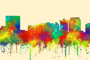 Newport News Virginia Skyline-SG by Marlene Watson art print