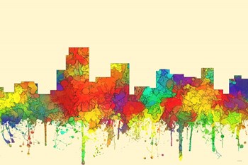 Parsippany New Jersey Skyline-SG by Marlene Watson art print