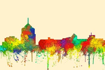 Roanoke Virginia Skyline-SG by Marlene Watson art print