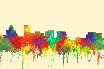 Salem Oregon Skyline-SG by Marlene Watson art print