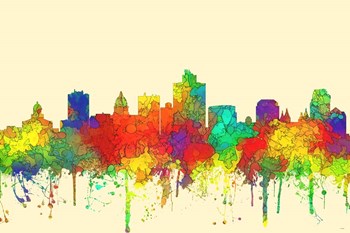 Salt Lake City Utah Skyline-SG by Marlene Watson art print