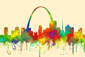 St Louis Missouri Skyline-SG by Marlene Watson art print