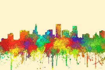 St Paul Minnesota Skyline-SG by Marlene Watson art print