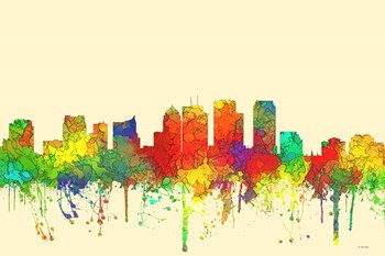 Tampa Florida Skyline-SG by Marlene Watson art print