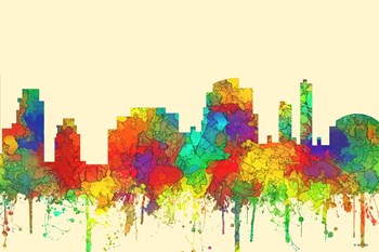 Tempe Arizona Skyline-sg by Marlene Watson art print